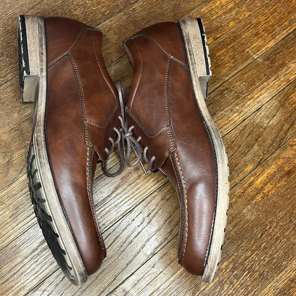 St. John’s Bay dress shoes brown oxford faux leather 12 preppy normcore office
